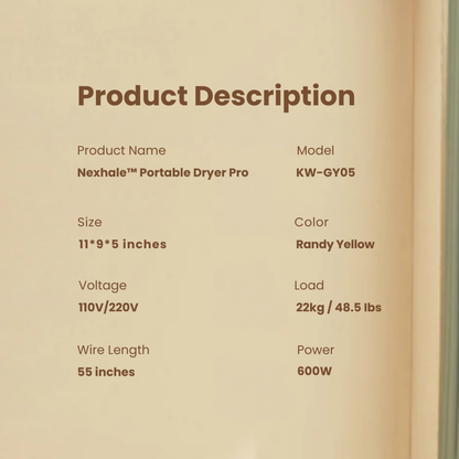 Nexhale™ Portable Dryer Pro